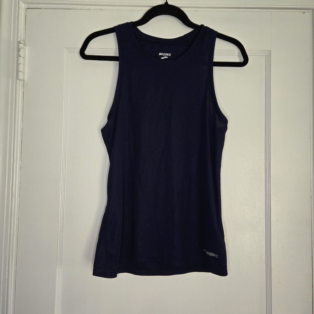Brooks Running Tank Navy Sleeveless Women's XS Athletic Fit